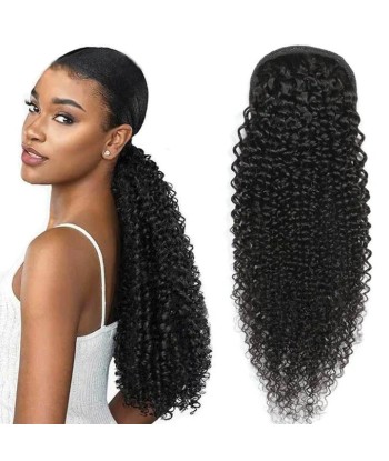 Queue de cheval Ponytail  Noir A Cordon Remy Hair Kinky Curly Amélioration de cerveau avec