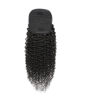 Queue de cheval Ponytail  Noir A Cordon Remy Hair Kinky Curly Amélioration de cerveau avec