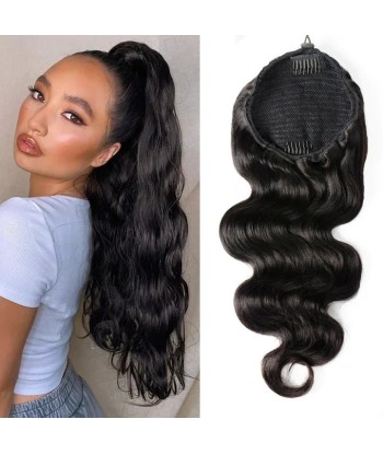 Schwarzer Pferdeschwanz Pferdeschwanz zum Remy Hair Body Wave Kordel solde