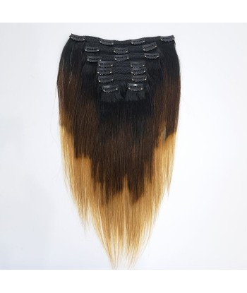 Kit Extensions à Clips Straight Ombre Brun Chocolat Blond 120 gr 50% de réduction en Octobre 2024