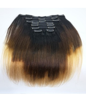 Kit Extensions à Clips Straight Ombre Brun Chocolat Blond 120 gr 50% de réduction en Octobre 2024