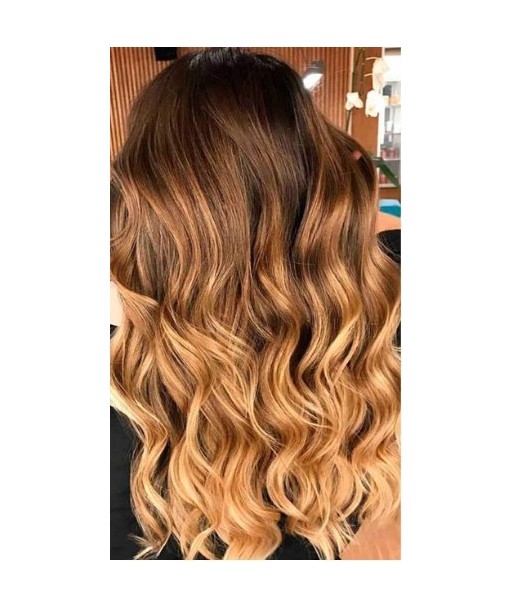 Extension à Clips Straight Ombre Brun Chocolat Blond Mono Bande Maxi Volume prix