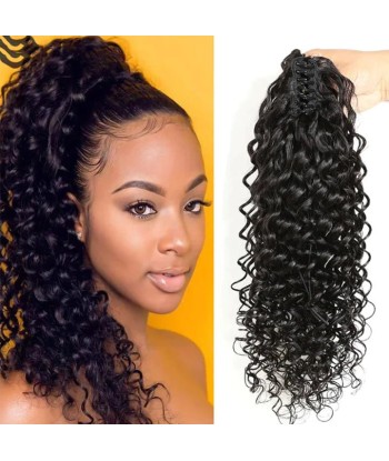 Cola de caballo de cola negra con alicates naturales Remy Hair Deep Wave pour bénéficier 