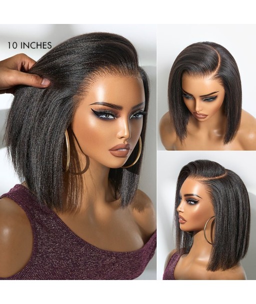 Perruque Miami Hair Flex Prédécoupé | Bob Court Naturel Yaki / Lisse Sans Colle, Frontal HD Lace 13x5, Oreille à Oreille Toutes les collections ici