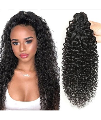 Zwarte paardenstaart paardenstaart met natuurlijke tang Remy Hair Kinky Curly acheter en ligne