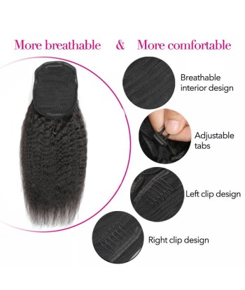 Zwarte paardenstaart paardenstaart met Remy Hair Kinky recht snoer Profitez des Offres !