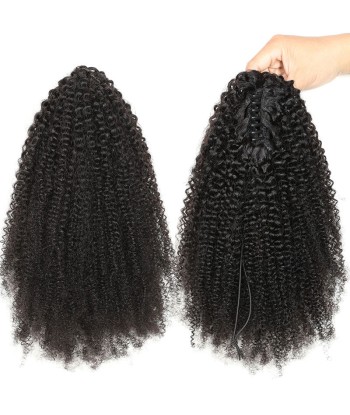 Schwarzer Pferdeschwanz Pferdeschwanz mit natürlichen Zangen Remy Haare Afro Curly en linge