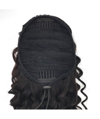 Schwarzer Pferdeschwanz -Pferdeschwanz mit Remy Hair Deep Wave Cord Toutes les collections ici