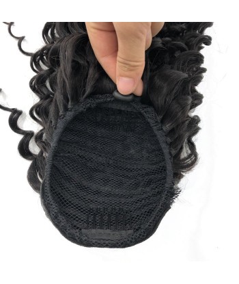 Schwarzer Pferdeschwanz -Pferdeschwanz mit Remy Hair Deep Wave Cord Toutes les collections ici