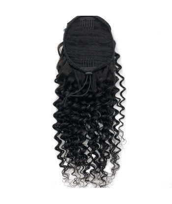 Schwarzer Pferdeschwanz -Pferdeschwanz mit Remy Hair Deep Wave Cord Toutes les collections ici