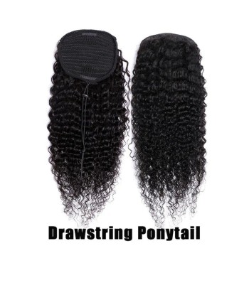 Schwarzer Pferdeschwanz -Pferdeschwanz mit Remy Hair Deep Wave Cord Toutes les collections ici