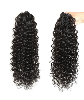 Cola de caballo de cola negra con alicates naturales Remy Hair Deep Wave votre