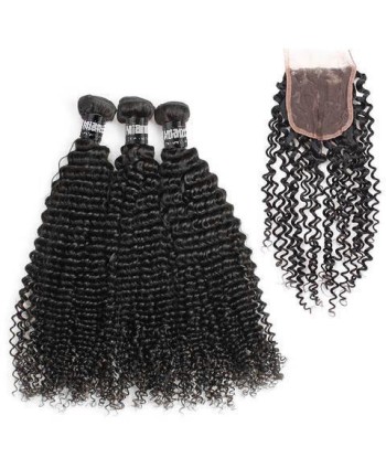 3 Paquets de Tissage  + Closure Kinky Curly Livraison rapide