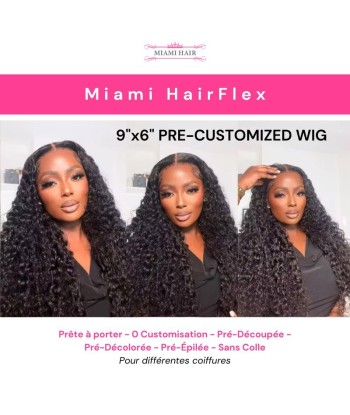 Miami Hairflex 9x6 Water Wave 250% HD Wig rembourrage situé sous