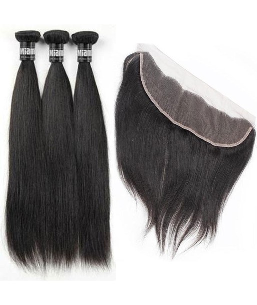 3 Paquets de Tissage + Lace Frontal Straight 13x4 le des métaux précieux