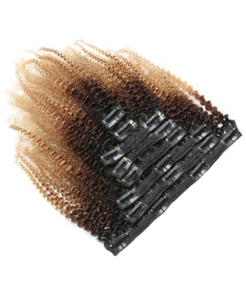 Estensioni del kit con clip di cioccolato bionda ricci afro 120 GR Ombra marrone Les êtres humains sont 