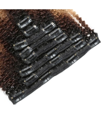 Estensioni del kit con clip di cioccolato bionda ricci afro 120 GR Ombra marrone Les êtres humains sont 