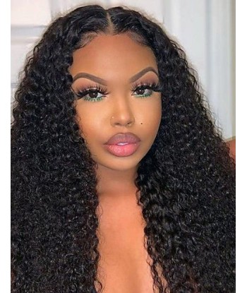 Front lace 4x4" Kinky Curly Brun Foncé pas chere