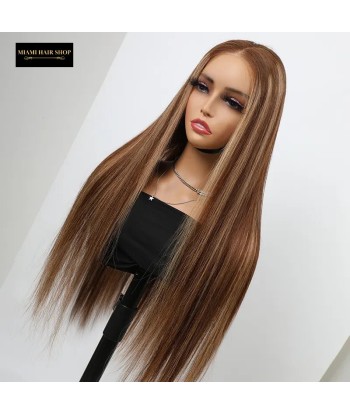 Raide wig chantal mechy blond without glue with pre-coupled lace: elegance and simplicity 2023