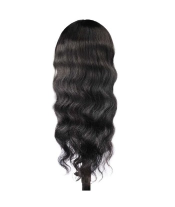 Perruque Naturelle à Frange Body Wave Brun Foncé de votre