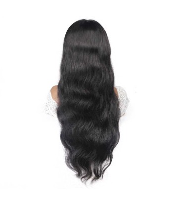 Perruque Naturelle à Frange Body Wave Brun Foncé de votre