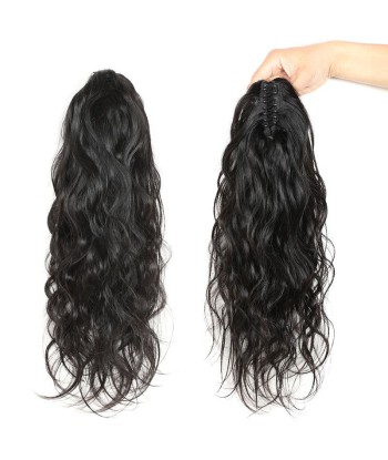 Zwarte paardenstaart paardenstaart met natuurlijke tang Remy Hair Body Wave Les êtres humains sont 