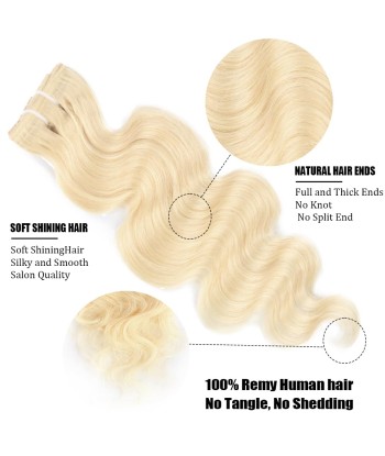 Kit -extensies met body wave blond platina 120 gram Découvrez la collection