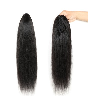 Schwarzer Pferdeschwanz Pferdeschwanz mit natürlichen Zangen Remy Hair Yaki geradeaus online