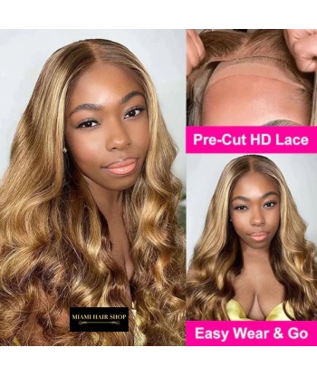 Prédécoupé Front lace 13x4" Body Wave P4/27 « prêt-à-porter » suggérées chez