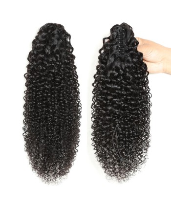 Queue de cheval Ponytail  Noir à Pince Naturel Remy Hair Kinky Curly du meilleur 