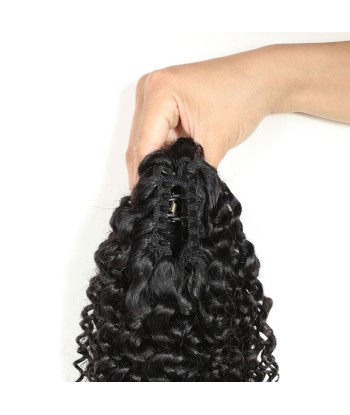 Queue de cheval Ponytail  Noir à Pince Naturel Remy Hair Kinky Curly du meilleur 