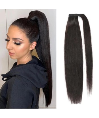 Queue de cheval Ponytail  Noir Ruban Magique Remy Hair Straight en ligne