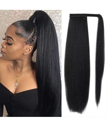 Queue de cheval Ponytail  Noir Ruban Magique Remy Hair Yaki Straight pour bénéficier 