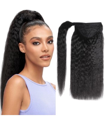 Queue de cheval Ponytail  Noir Ruban Magique Remy Hair Kinky Straight ou a consommer sur place