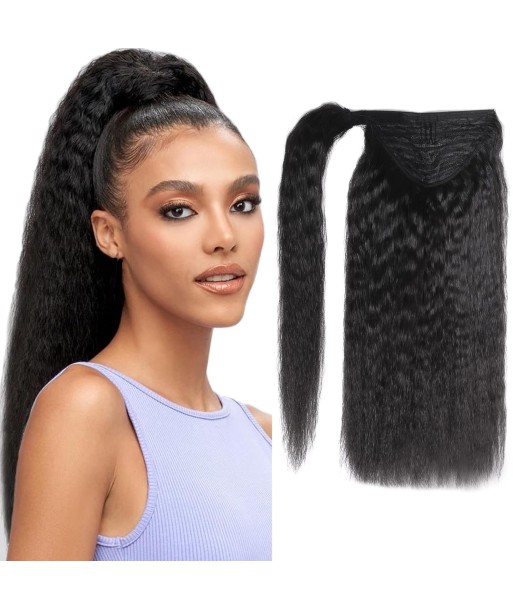 Queue de cheval Ponytail  Noir Ruban Magique Remy Hair Kinky Straight ou a consommer sur place