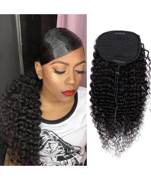 Queue de cheval Ponytail  Noir A Cordon Remy Hair Deep Wave d'Europe débarque