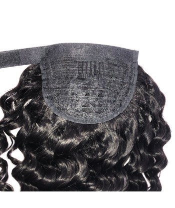 Queue de cheval Ponytail  Noir Ruban Magique Remy Hair Deep Wave pas chere