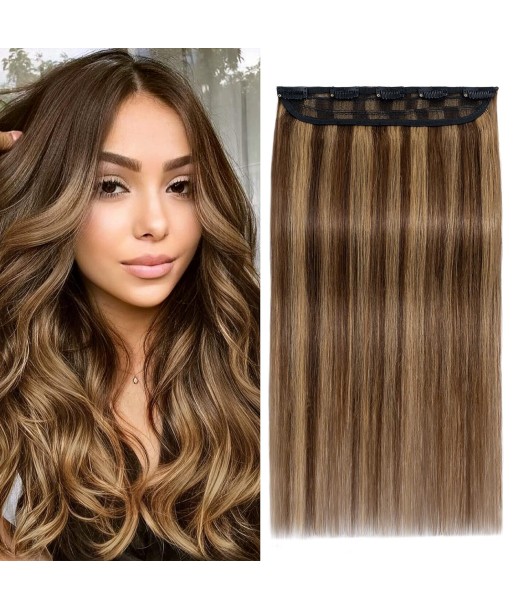 Extension à Clips Straight Chatain Méché Blond Mono Bande Maxi Volume 50% de réduction en Octobre 2024