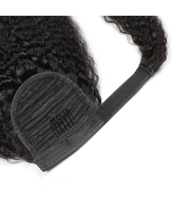 Queue de cheval Ponytail  Noir Ruban Magique Remy Hair Kinky Straight pour bénéficier 